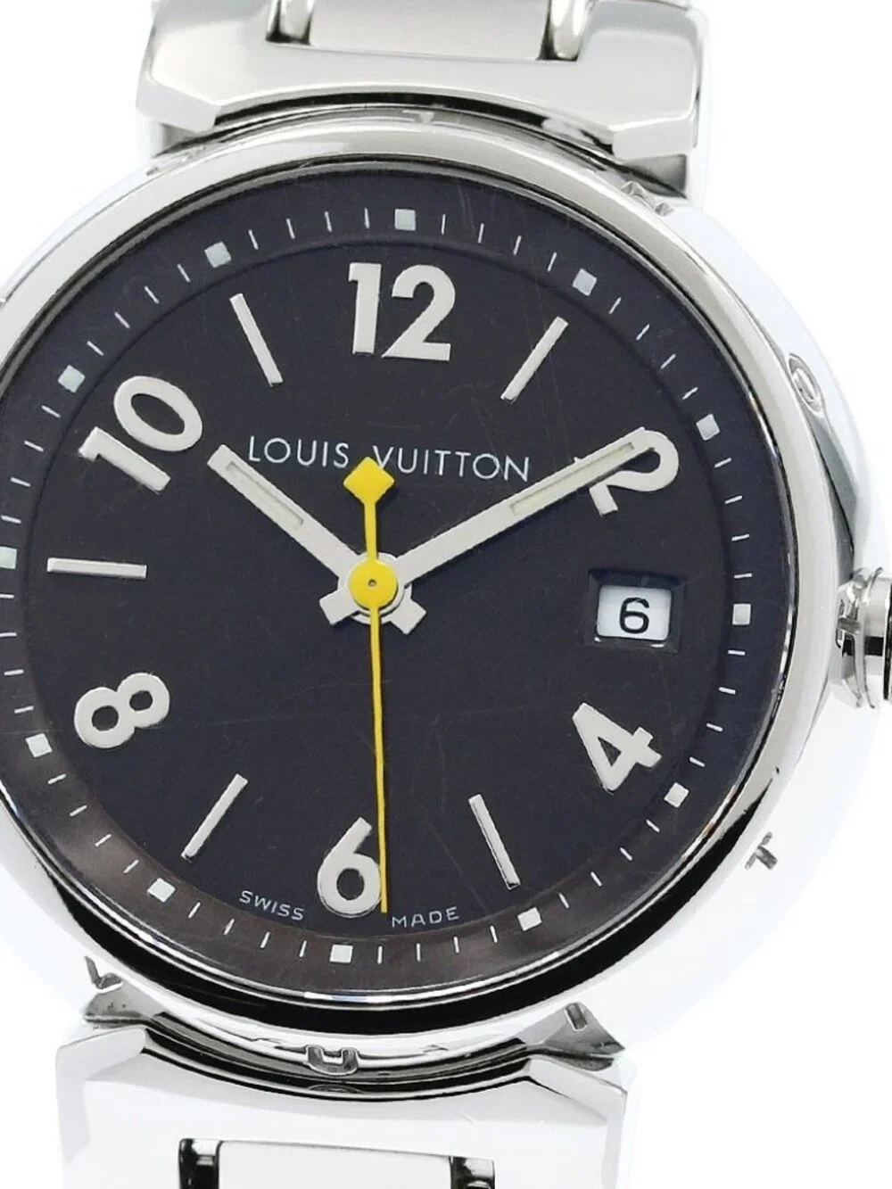 LOUIS VUITTON Tambour Q1211 Date Brown Dial Quartz Ladies Watch_960246